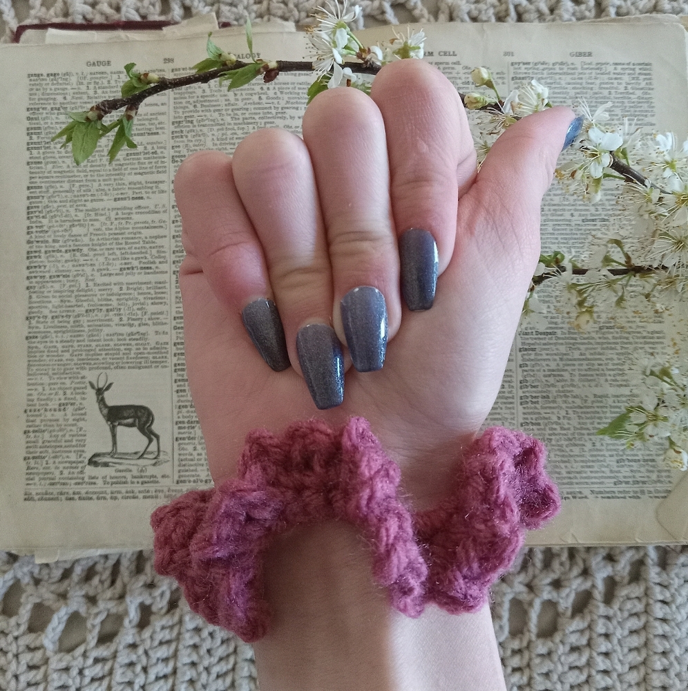 Raspberry Crochet Scrunchie!